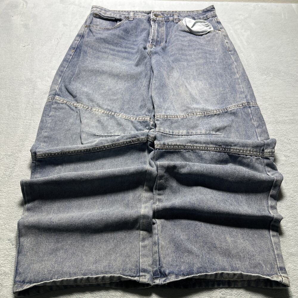 Y2K 2000s Pleated Knee Beyond Baggy Jeans Womens sz 13 34x31 Hamilton Wide Leg